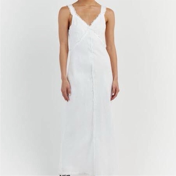 NWT Dissh Georgie white fringe linen dress - Picture 1 of 7